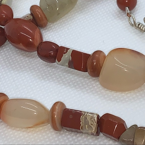 Handcrafted “Sedona” Carnelian Red Jasper & 925 Necklace & Earring Set - Picture 8 of 13